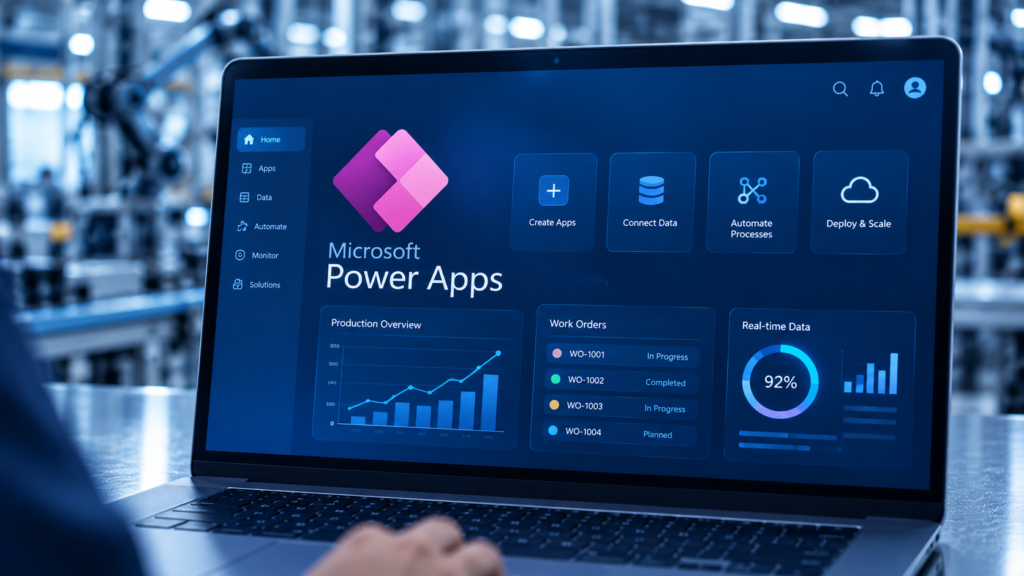 Phần mềm dữ liệu sản xuất sử dụng Microsoft Power Apps